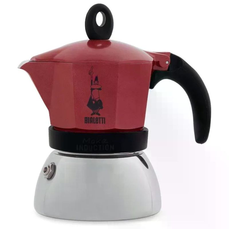 Bialetti Moka Induction – Caffettiera 4 Tazze Rossa