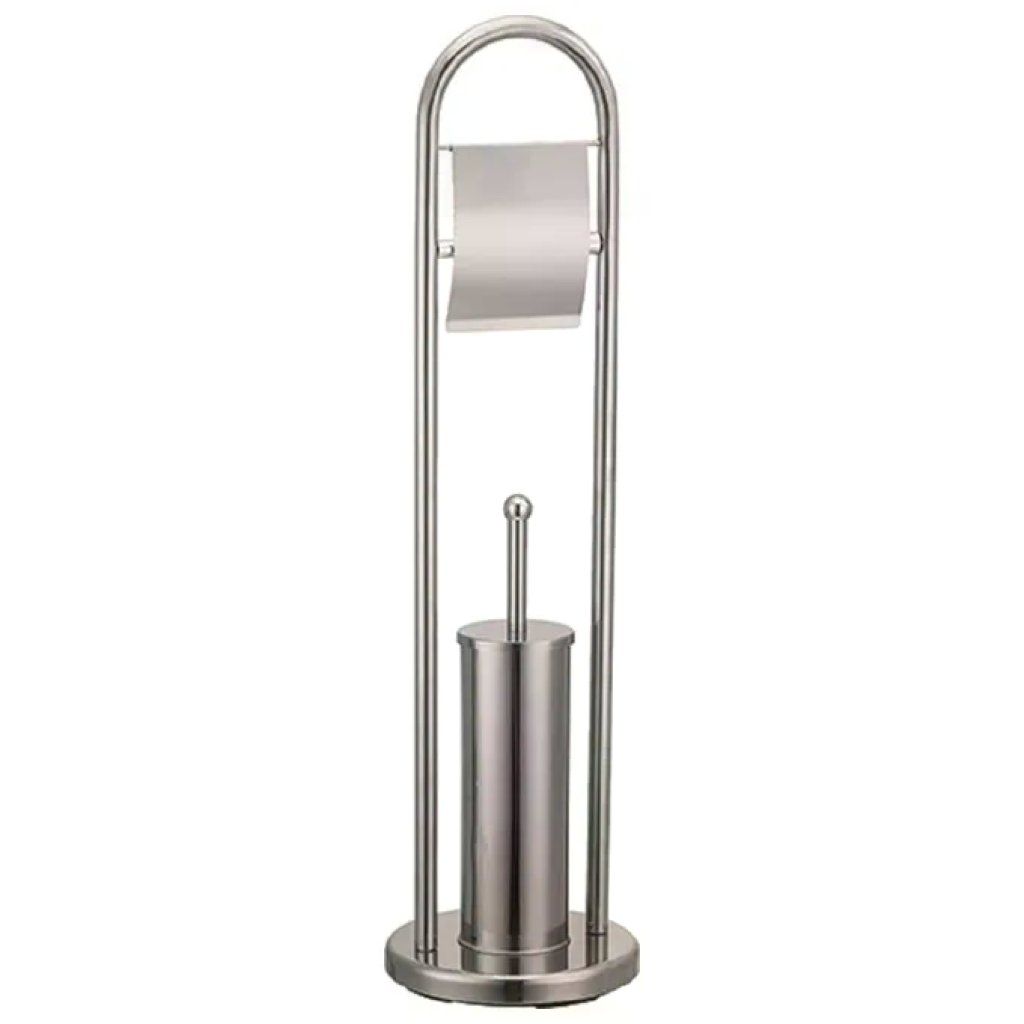 VIGOR-BLINKY VIGOR Portascopino WC con Portarotolo in Acciaio Inox, H 80 cm VIGOR-BLINKY VIGOR Portascopino WC con Portarotolo in Acciaio Inox, H 80 cm