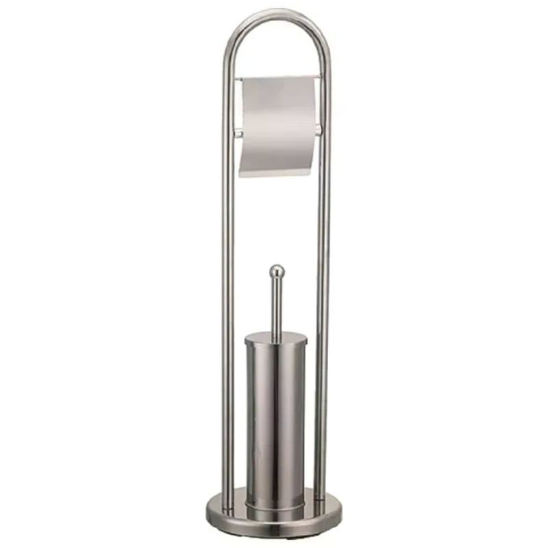 VIGOR-BLINKY VIGOR Portascopino WC con Portarotolo in Acciaio Inox, H 80 cm