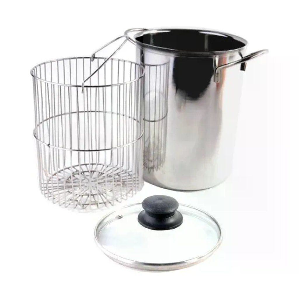 YEPPON Machx 1006 Pentola Asparagera in Acciaio Inox con Cestello e Coperchio