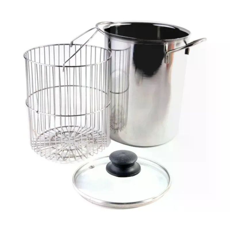 YEPPON Machx 1006 Pentola Asparagera in Acciaio Inox con Cestello e Coperchio