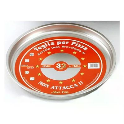 STEEL PAN Teglia tonda per pizza antiaderente in acciaio inox, 32 cm STEEL PAN Teglia tonda per pizza antiaderente in acciaio inox, 32 cm