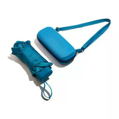 Muitomas Ombrello Pieghevole Antivento Blu Ottanio con Custodia Rigida e Tracolla