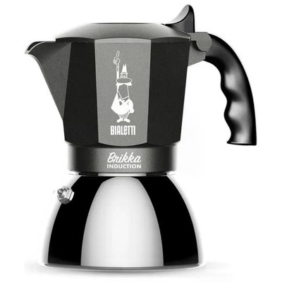Bialetti Brikka Induction – Caffettiera moka da 4 tazze, nera