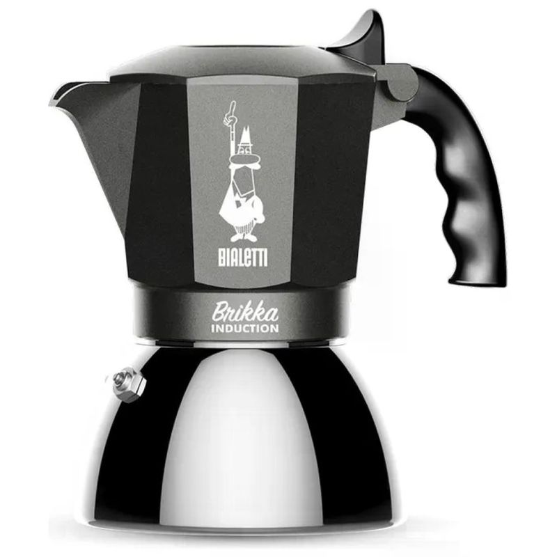 Bialetti Brikka Induction – Caffettiera moka da 4 tazze, nera