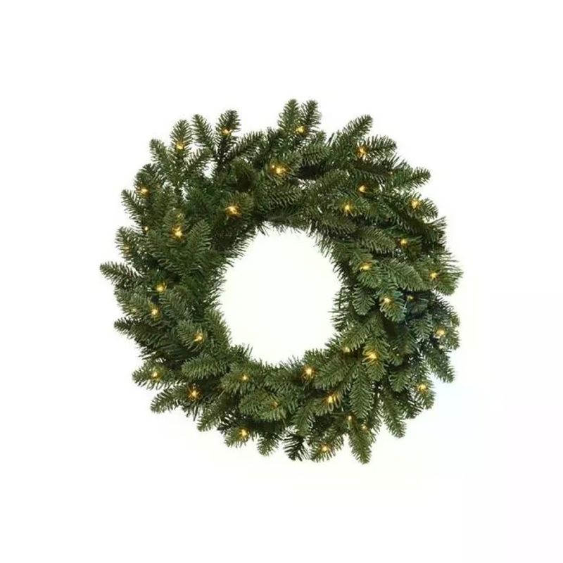 Amicasa BERGEN Corona Natalizia Verde con 60 LED a Batteria, 50 cm Amicasa BERGEN Corona Natalizia Verde con 60 LED a Batteria, 50 cm