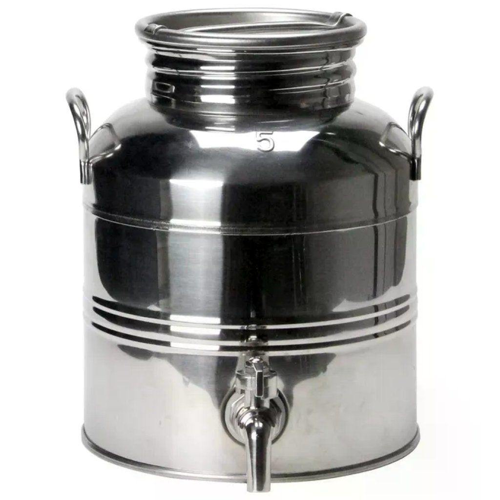 Furiosi Milano Fusto per Alimenti Inox 18/10 AISI 304, 5 L, Predisposto per Rubinetto da 1/2″ Furiosi Milano Fusto per Alimenti Inox 18/10 AISI 304, 5 L, Predisposto per Rubinetto da 1/2″