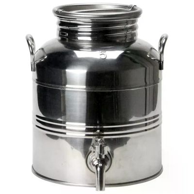 Furiosi Milano Fusto per Alimenti Inox 18/10 AISI 304, 5 L, Predisposto per Rubinetto da 1/2″