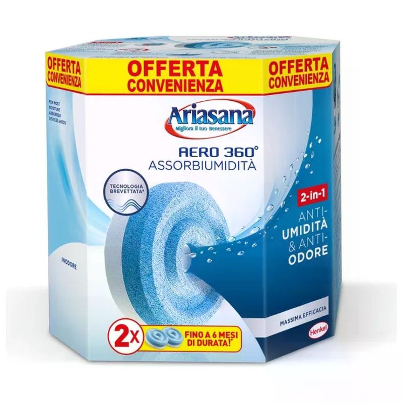 HENKEL Ariasana Aero 360° Ricariche Assorbiumidità Inodore, 2 x 450 g