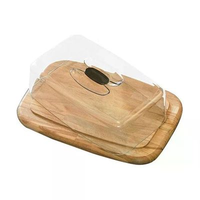 Checco 69220 Contenitore per Formaggio in Faggio con Coperchio Trasparente