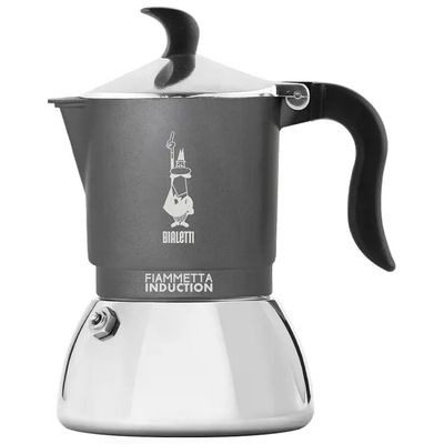 Bialetti Fiammetta Moka per Induzione, 4 Tazze, Grigia