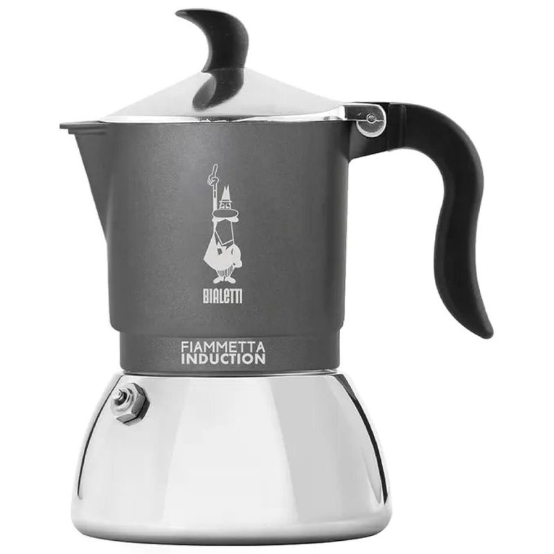 Bialetti Fiammetta Moka per Induzione, 4 Tazze, Grigia