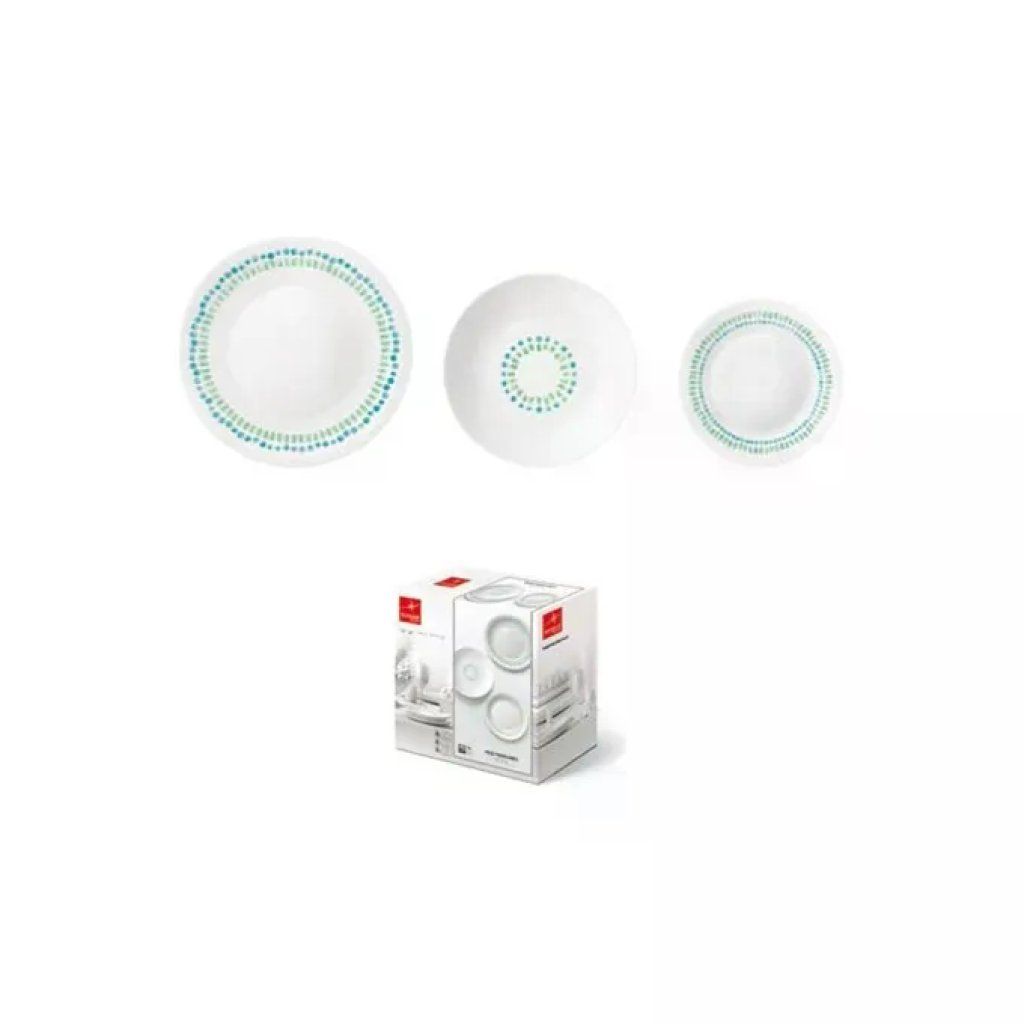 Bormioli Rocco Mediterraneo – Servizio Piatti 18 Pezzi per 6 Persone, Vetro Opalino Bianco Bormioli Rocco Mediterraneo – Servizio Piatti 18 Pezzi per 6 Persone, Vetro Opalino Bianco