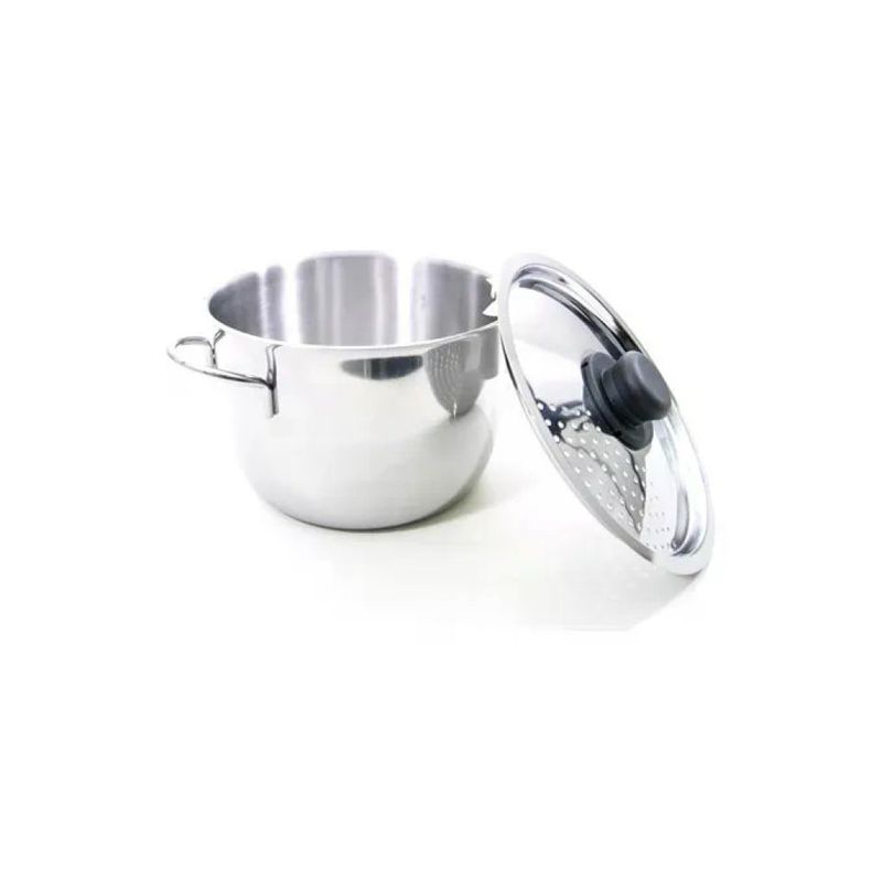 3C CASA Rivadossi Pentola Cuocipasta Inox 22 cm con Coperchio Forato