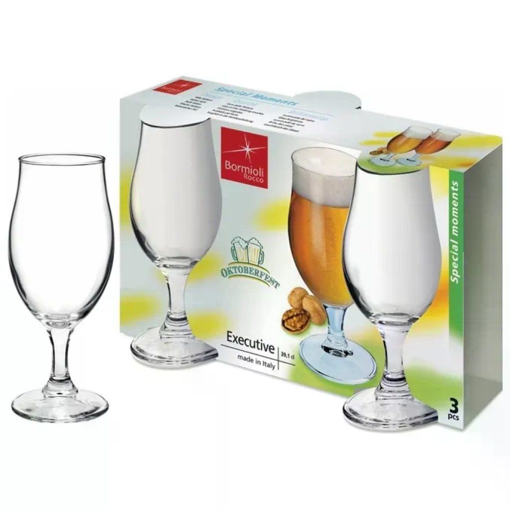 Bormioli Rocco Executive Calici da Birra 0,3 L, Set da 3