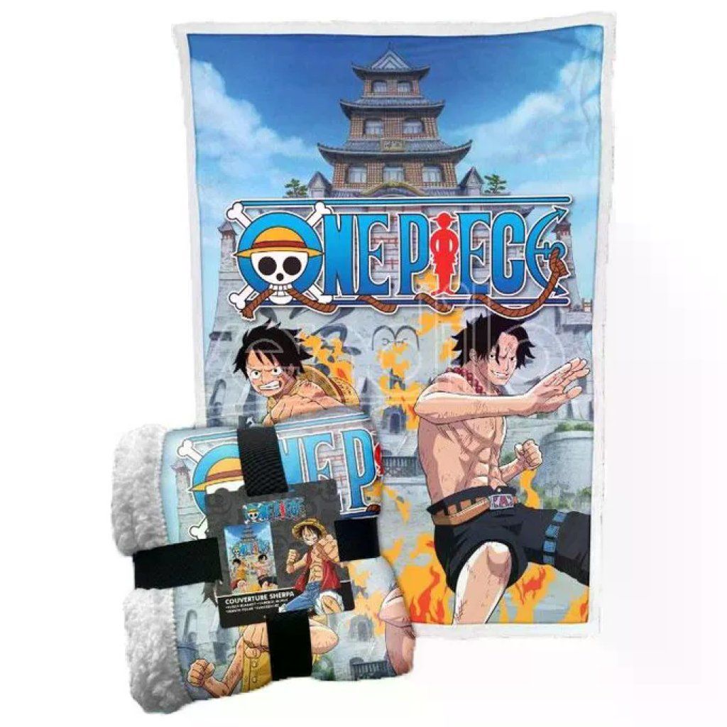 LYO Coperta One Piece in Pile Sherpa Luffy e Ace 100 x 150 cm LYO Coperta One Piece in Pile Sherpa Luffy e Ace 100 x 150 cm