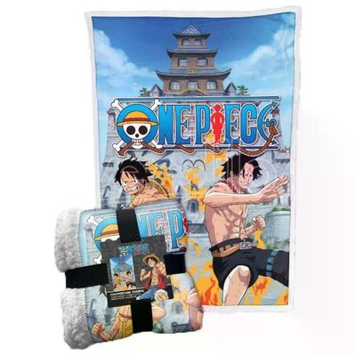 LYO Coperta One Piece in Pile Sherpa Luffy e Ace 100 x 150 cm LYO Coperta One Piece in Pile Sherpa Luffy e Ace 100 x 150 cm