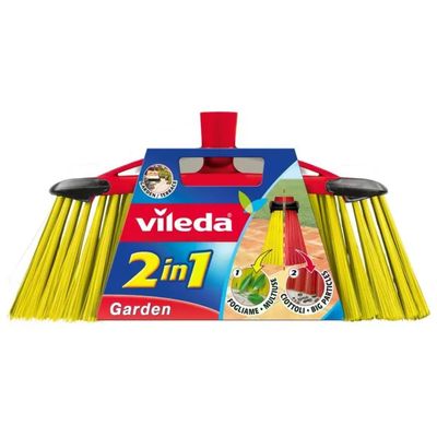 Vileda Garden 2in1 Scopa per Esterni, 140 cm