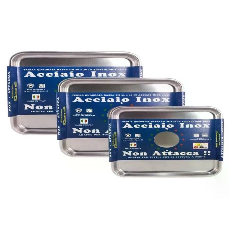 SteelPan Teglia da Forno Rettangolare Antiaderente 35 x 26 x 3 cm