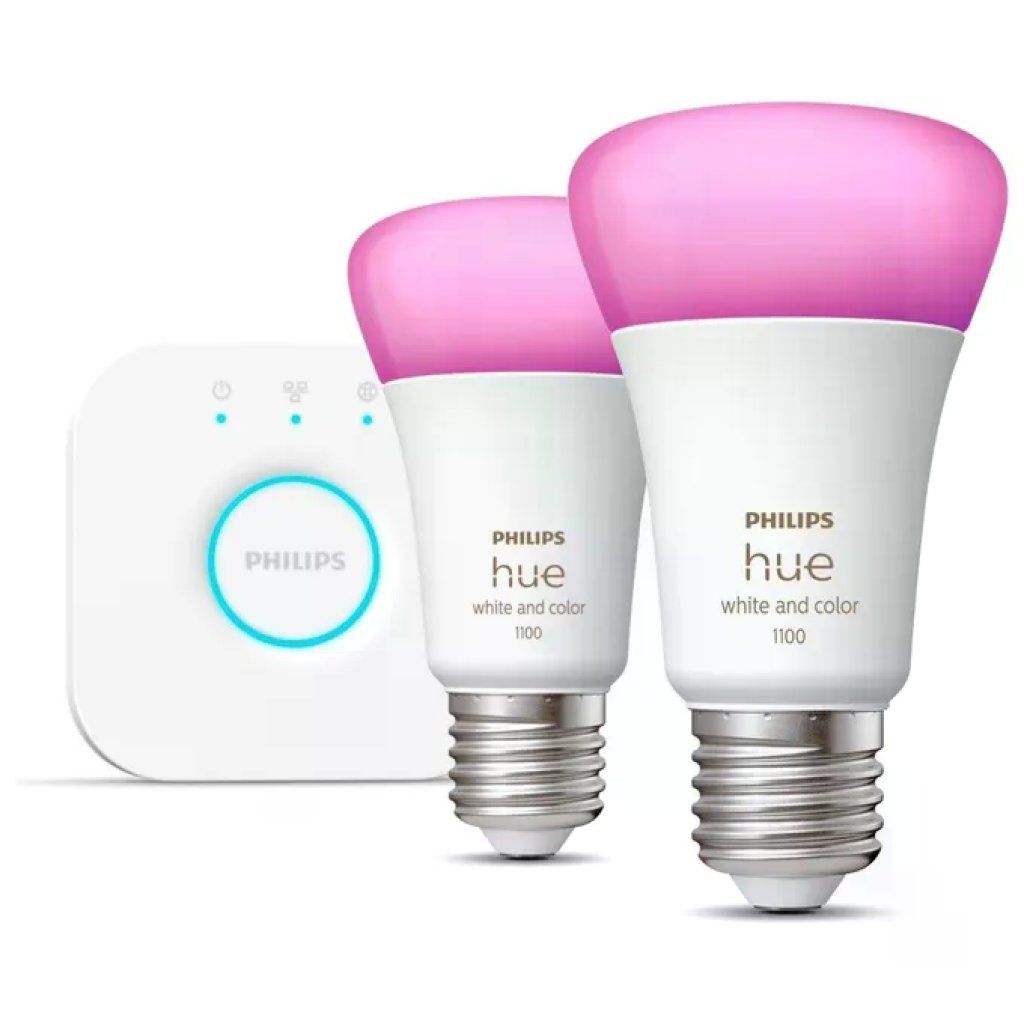 Philips Hue White and Color Ambiance Kit Smart con 2 lampadine E27