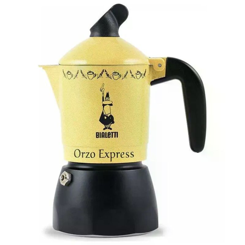 Bialetti Orzo Express Gran Galà – Moka per Orzo, 2 Tazze, 160 ml, Gialla