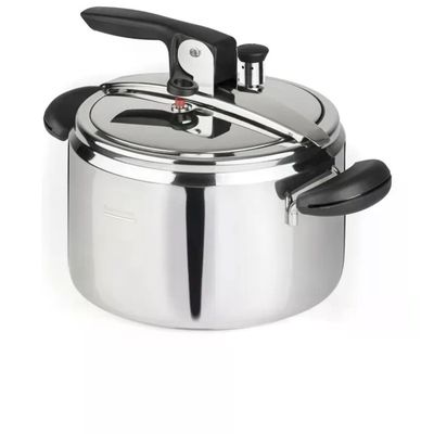 Barazzoni Amelia+ Pentola a Pressione 5 L, 22 cm, Acciaio Inox 18/10, Nero
