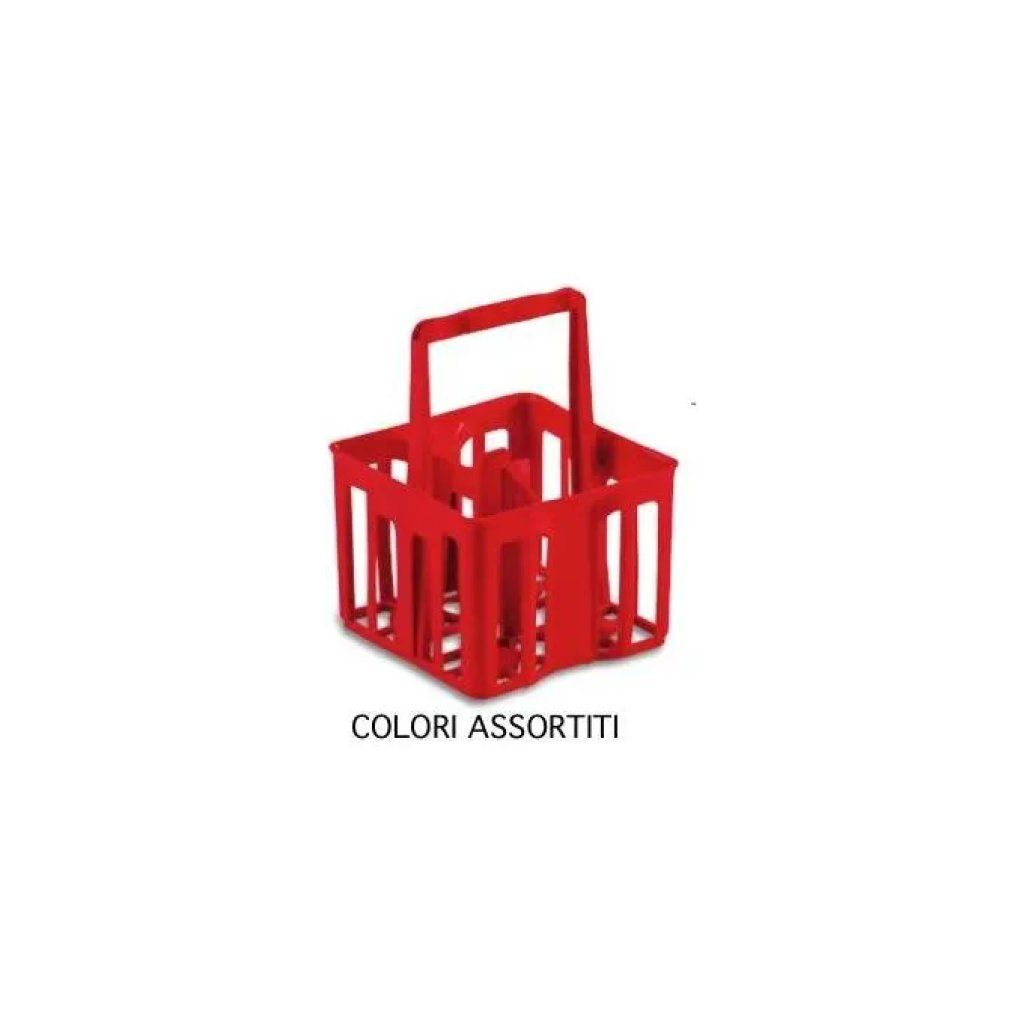 Stefanplast Cestello Portabottiglioni 4 Posti Rosso Stefanplast Cestello Portabottiglioni 4 Posti Rosso