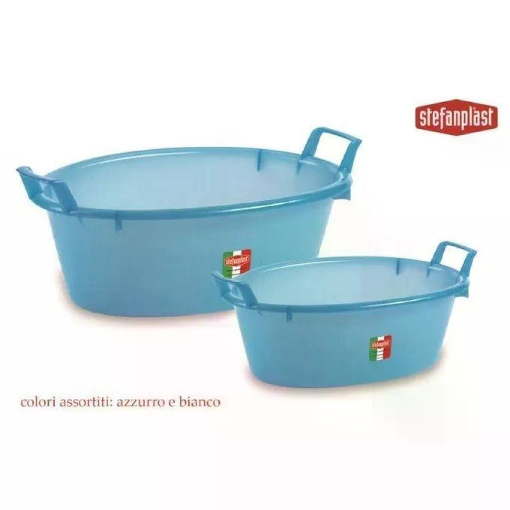 Stefanplast 31450 Bacinella Ovale 45 cm, 12 L, Azzurra