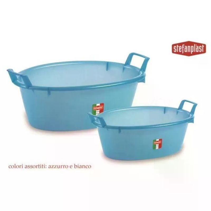 Stefanplast 31450 Bacinella Ovale 45 cm, 12 L, Azzurra