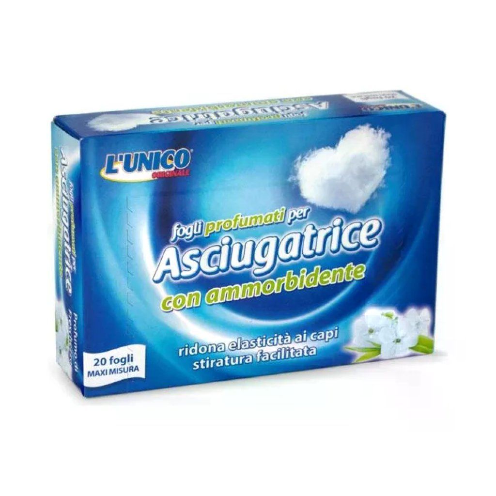 LUNICO L’Unico Fogli Profumati per Asciugatrice con Ammorbidente, 20 Pezzi