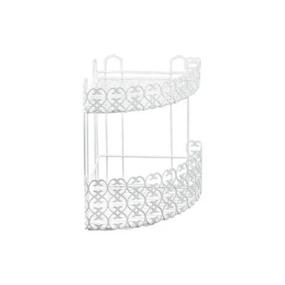 Metaltex Florenz Mensola Angolare da Bagno a 2 Ripiani, Acciaio Bianco, 25 × 25 × 31 cm
