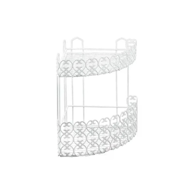 Metaltex Florenz Mensola Angolare da Bagno a 2 Ripiani, Acciaio Bianco, 25 × 25 × 31 cm
