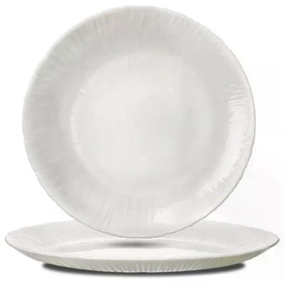 Bormioli Rocco Coconut Piatto Piano in Vetro Opale Bianco 27 cm