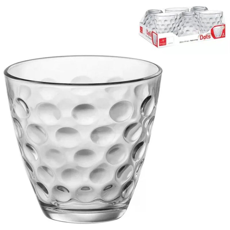 Bormioli Rocco Dots Set 6 Bicchieri da Acqua 250 ml