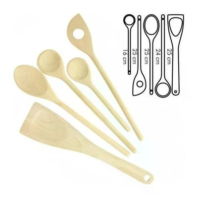 Tescoma Woody Set 5 Utensili da Cucina in Legno di Faggio Tescoma Woody Set 5 Utensili da Cucina in Legno di Faggio