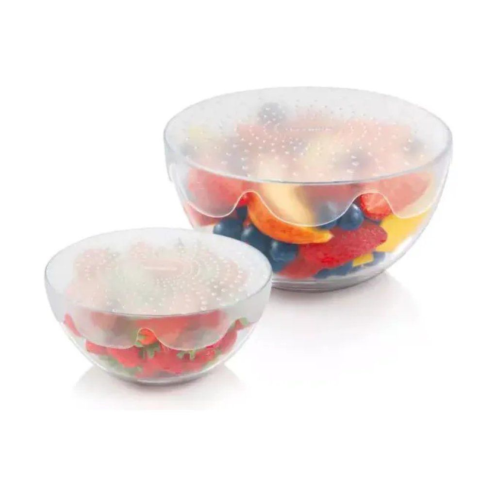 Tescoma 4Food – Set di 2 coperchi universali in silicone, 17 e 23 cm