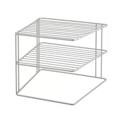 Metaltex Palio 364002 Mensola Angolare a 2 Piani, Polytherm Silver, 25 × 25 × 19 cm
