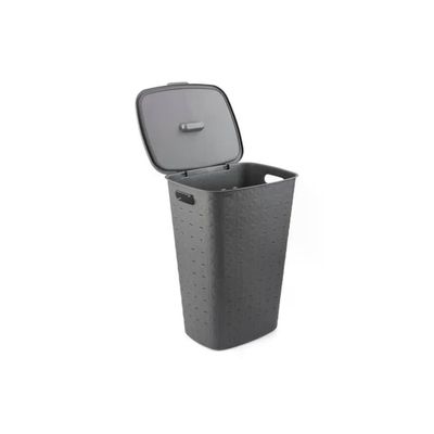 Curver 17212790 Softex Cesto Portabiancheria 56 L con Coperchio Maniglie Laterali 70% Riciclato colore