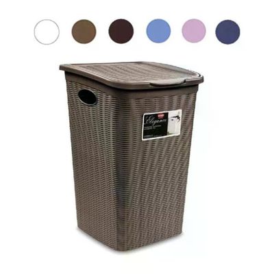 Stefanplast Elegance Cesta Portabiancheria 50 L Moka con Coperchio