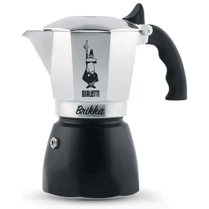 Bialetti Brikka Moka da 2 Tazze, 100 ml, Nero