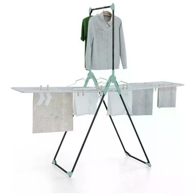 Colombo Titano ST1000 Stendibiancheria con Portabiti, 30 m, Portata 15 kg, Pieghevole con Ruote, Alluminio