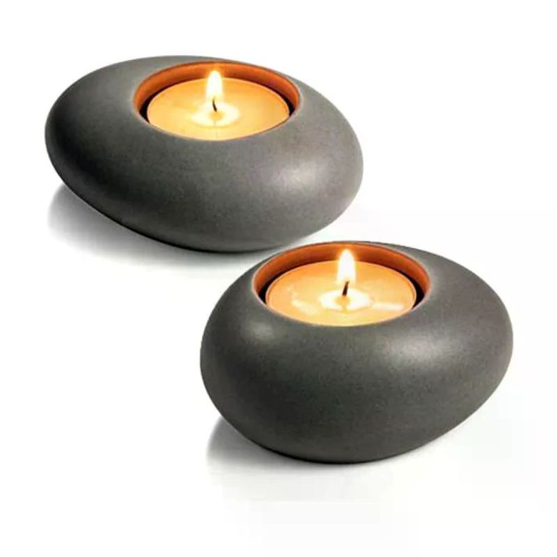 Tescoma Fancy Home – Set 2 Portatealight in Ceramica Grigia