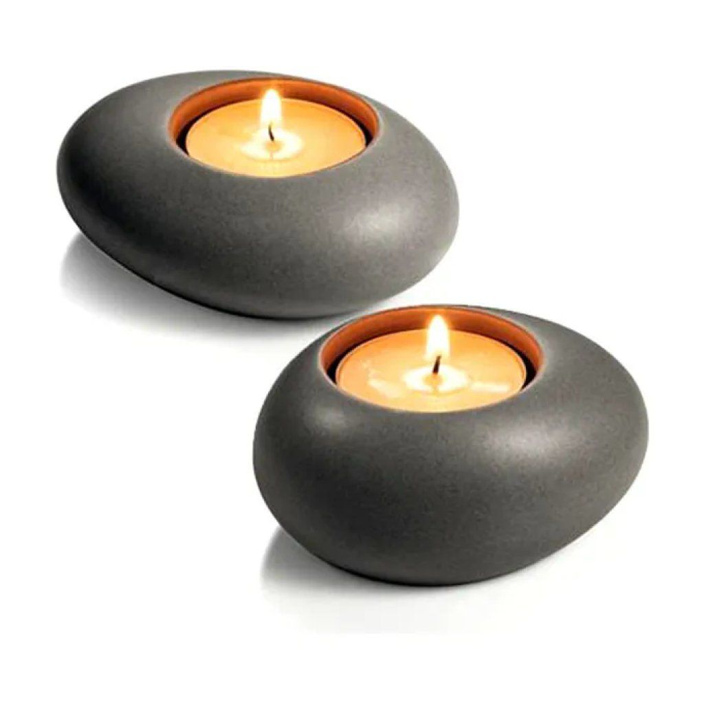 Tescoma Fancy Home – Set di 2 Portatealight in Ceramica Grigio