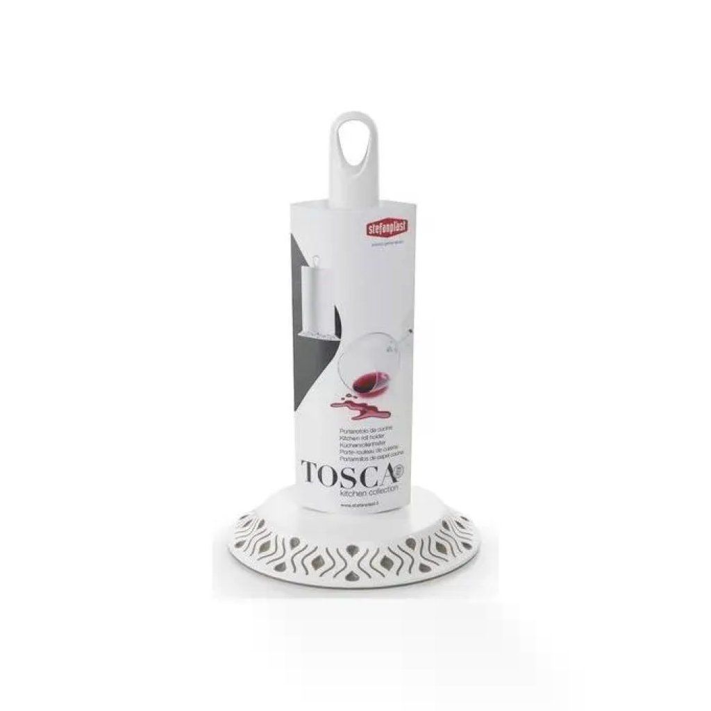 Stefanplast Tosca Portarotolo da Cucina in Resina Tortora, Base 17 cm