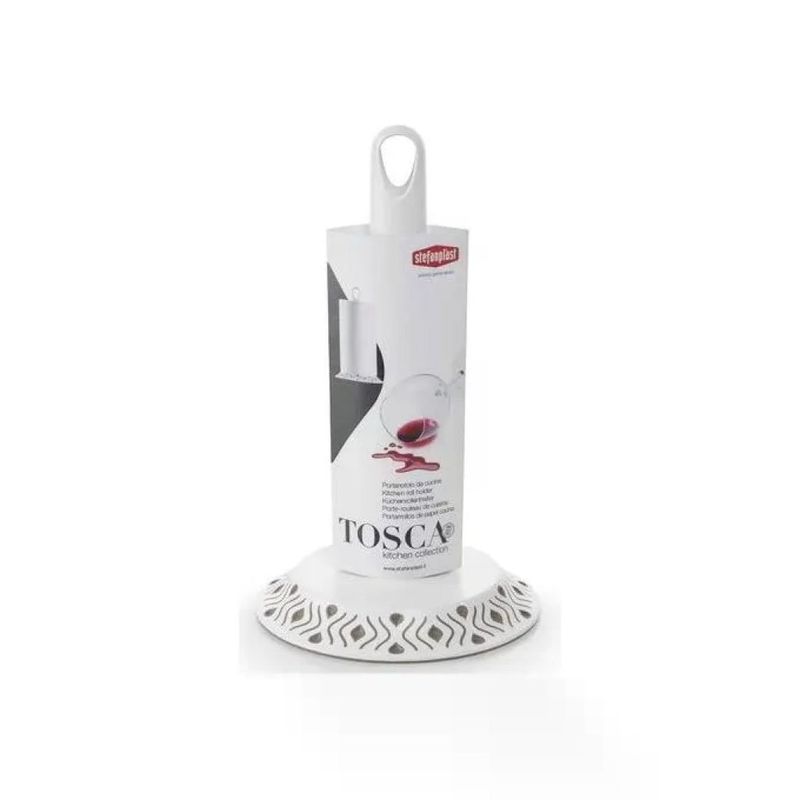 Stefanplast Tosca Portarotolo da Cucina in Resina Tortora, Base 17 cm