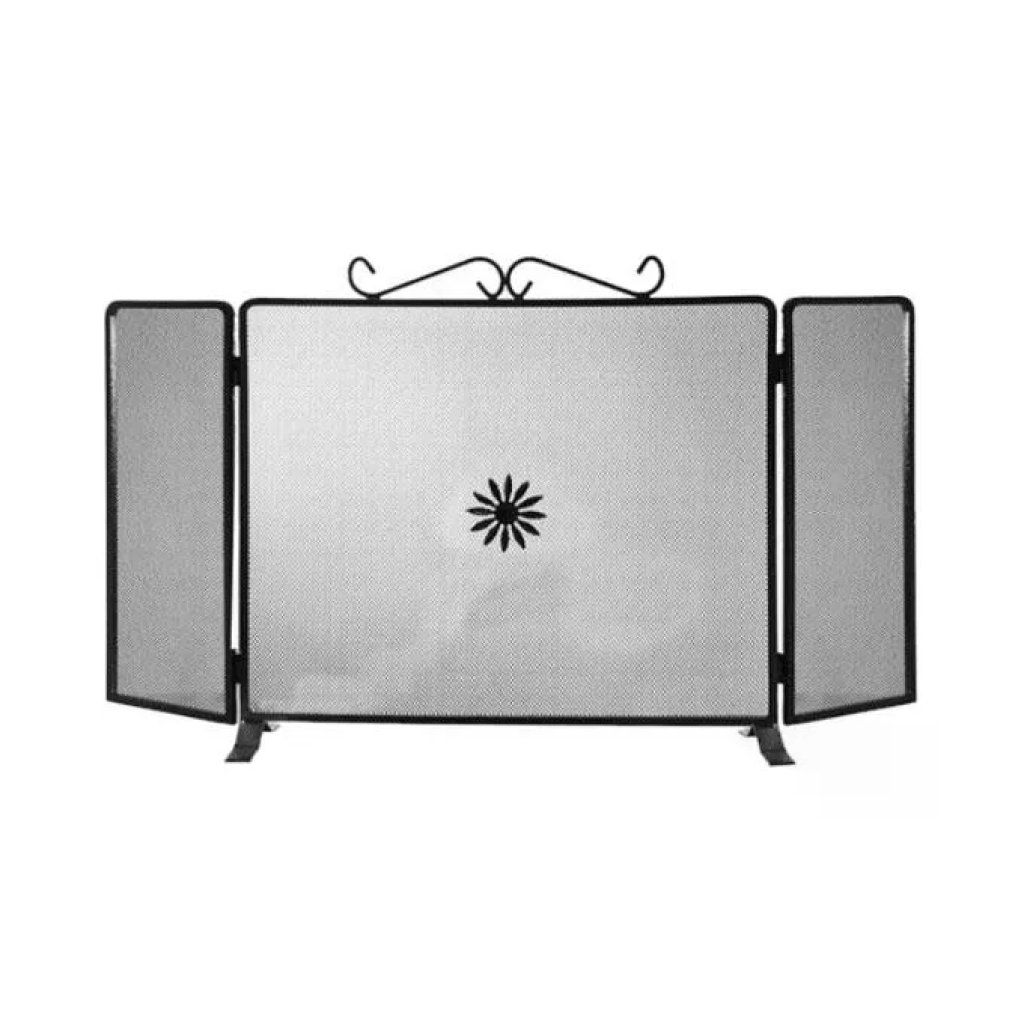 Mille TRE677D Parascintille per Camino a 3 Ante, Nero Bucciato, 80 × 40 cm Mille TRE677D Parascintille per Camino a 3 Ante, Nero Bucciato, 80 × 40 cm