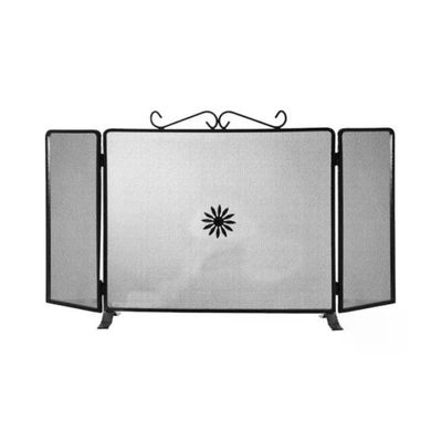 Mille TRE677D Parascintille per Camino a 3 Ante, Nero Bucciato, 80 × 40 cm Mille TRE677D Parascintille per Camino a 3 Ante, Nero Bucciato, 80 × 40 cm