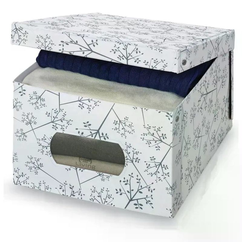 Domopak Living Bon Ton Scatola Guardaroba in PVC, 39 x 50 x 24 cm, Bianca