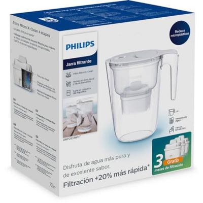 Philips Caraffa Filtrante 2,6 L con Timer e 3 Filtri