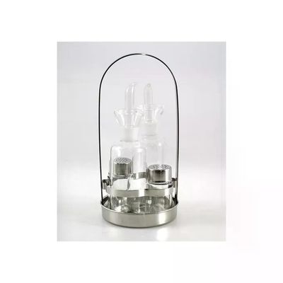 ILSA Set Menage 4 Pezzi in Acciaio Inox con Ampolle